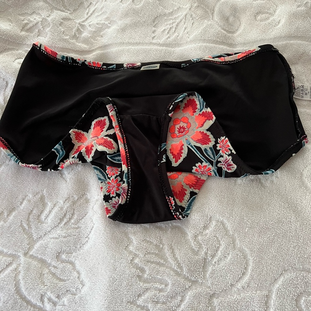 🌟3 for $25🌟 Old Navy Floral Hipster High Cut Swim Bottoms- Black/Pink/Coral/Blu - Picture 10 of 13